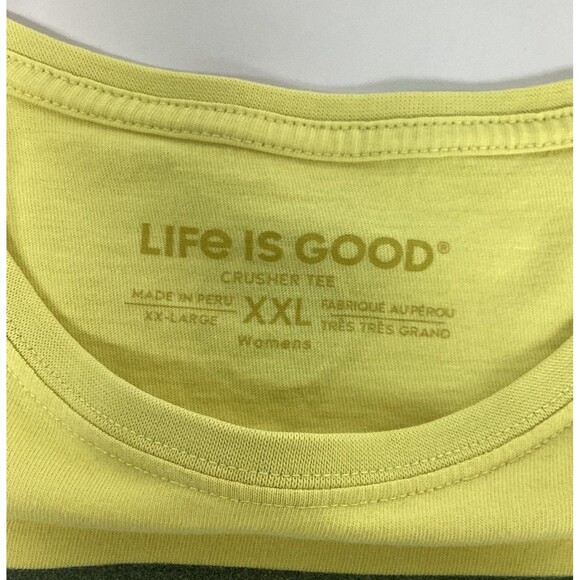 Life Is Good Crusher TShirt Womens XXL Yellow Short Sleeve Top Get Outta Town - Picture 4 of 7